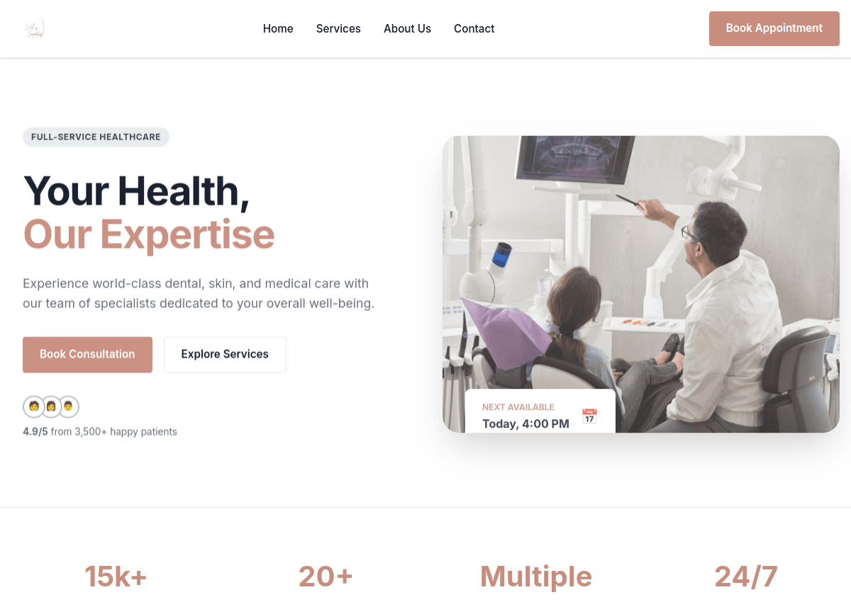 Dental & Cosmetics Clinic - Healthcare / Clinic Website
