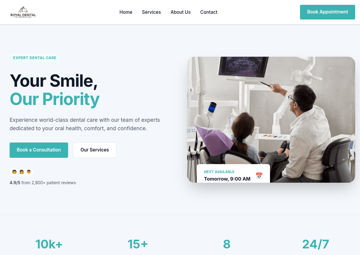 Royal Dental & Aesthetic Clinic - Healthcare / Clinic Website