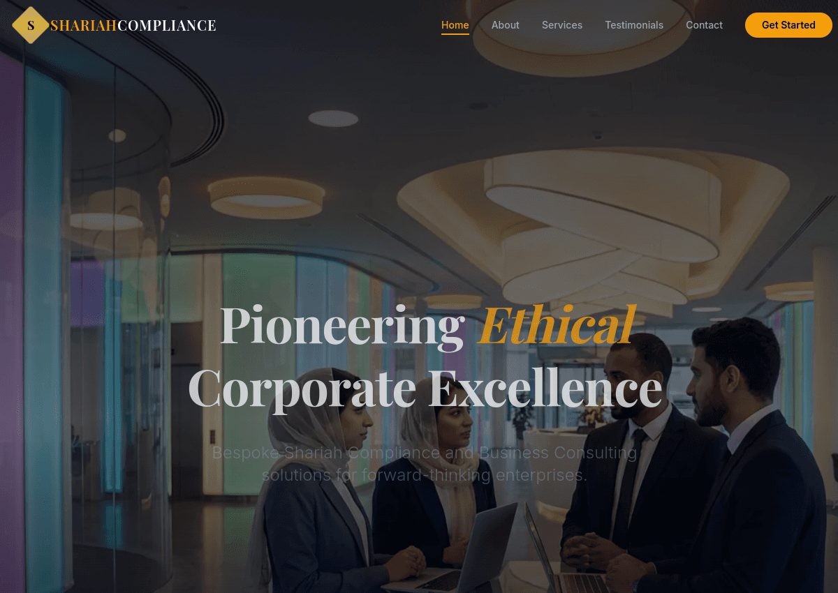 Shariah Compliance Solutions - Finance & Consulting Website